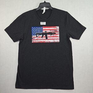 Black Rifle Coffee Company T-Shirt Men's Size Large American Flag AR Gun Patriot